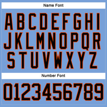Charger l'image dans la galerie, Custom Light Blue Black-Orange Hockey Lace Neck Jersey