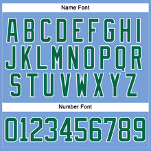 Charger l'image dans la galerie, Custom Light Blue Kelly Green-White Hockey Lace Neck Jersey