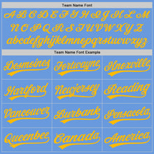 Загрузить изображение в средство просмотра галереи, Custom Light Blue Gold Authentic Throwback Baseball Jersey