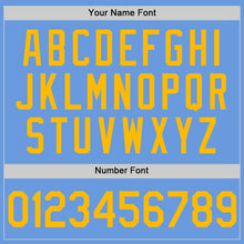 Загрузить изображение в средство просмотра галереи, Custom Light Blue Gold Authentic Throwback Baseball Jersey