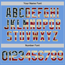 Загрузить изображение в средство просмотра галереи, Custom Light Blue Vintage USA Flag Cream-Red Authentic Throwback Baseball Jersey