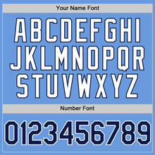 Загрузить изображение в средство просмотра галереи, Custom Light Blue Navy-White Authentic Throwback Baseball Jersey