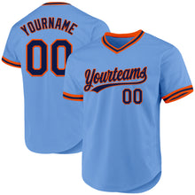 Загрузить изображение в средство просмотра галереи, Custom Light Blue Navy-Orange Authentic Throwback Baseball Jersey