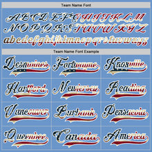 Charger l'image dans la galerie, Custom Light Blue Vintage USA Flag-White Hockey Jersey