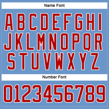 Load image into Gallery viewer, Custom Light Blue Red-White Hockey Jersey