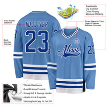 Charger l'image dans la galerie, Custom Light Blue Royal-White Hockey Jersey