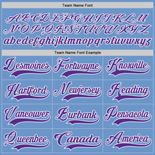 Charger l'image dans la galerie, Custom Light Blue Purple-White Hockey Jersey