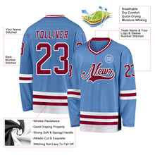 Charger l'image dans la galerie, Custom Light Blue Maroon-White Hockey Jersey