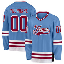 Charger l'image dans la galerie, Custom Light Blue Maroon-White Hockey Jersey