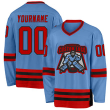 Charger l'image dans la galerie, Custom Light Blue Red-Black Hockey Jersey