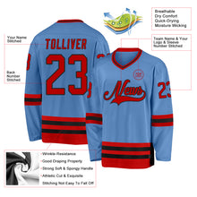 Charger l'image dans la galerie, Custom Light Blue Red-Black Hockey Jersey