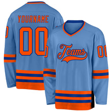 Charger l'image dans la galerie, Custom Light Blue Orange-Royal Hockey Jersey