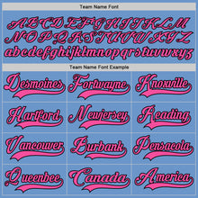 Load image into Gallery viewer, Custom Light Blue Pink-Black Hockey Jersey