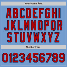 Laden Sie das Bild in den Galerie-Viewer, Custom Light Blue Red-Navy Authentic Baseball Jersey