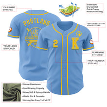 Laden Sie das Bild in den Galerie-Viewer, Custom Light Blue Yellow Authentic Baseball Jersey