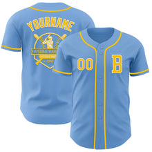 Laden Sie das Bild in den Galerie-Viewer, Custom Light Blue Yellow-White Authentic Baseball Jersey