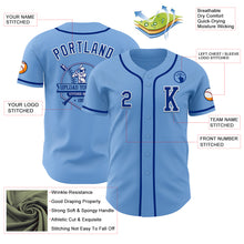 Laden Sie das Bild in den Galerie-Viewer, Custom Light Blue Royal-White Authentic Baseball Jersey