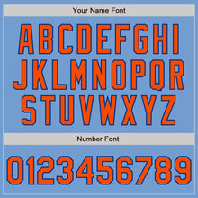 Laden Sie das Bild in den Galerie-Viewer, Custom Light Blue Orange-Royal Authentic Baseball Jersey