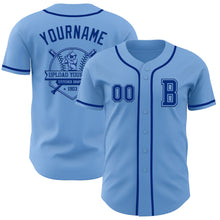 Laden Sie das Bild in den Galerie-Viewer, Custom Light Blue Royal Authentic Baseball Jersey