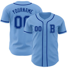 Laden Sie das Bild in den Galerie-Viewer, Custom Light Blue Royal Authentic Baseball Jersey