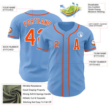 Laden Sie das Bild in den Galerie-Viewer, Custom Light Blue Orange-White Authentic Baseball Jersey