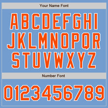 Laden Sie das Bild in den Galerie-Viewer, Custom Light Blue Orange-White Authentic Baseball Jersey