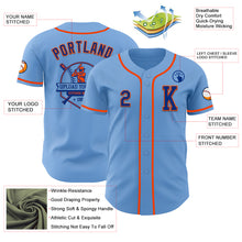 Laden Sie das Bild in den Galerie-Viewer, Custom Light Blue Royal-Orange Authentic Baseball Jersey