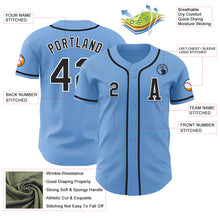 Laden Sie das Bild in den Galerie-Viewer, Custom Light Blue Black-White Authentic Baseball Jersey