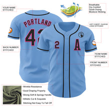 Laden Sie das Bild in den Galerie-Viewer, Custom Light Blue Black-Pink Authentic Baseball Jersey