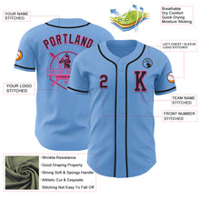 Laden Sie das Bild in den Galerie-Viewer, Custom Light Blue Black-Pink Authentic Baseball Jersey