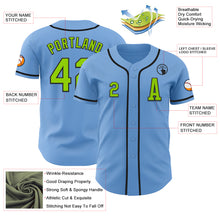 Laden Sie das Bild in den Galerie-Viewer, Custom Light Blue Neon Green-Black Authentic Baseball Jersey