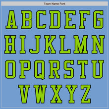 Laden Sie das Bild in den Galerie-Viewer, Custom Light Blue Neon Green-Black Authentic Baseball Jersey