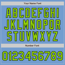 Laden Sie das Bild in den Galerie-Viewer, Custom Light Blue Neon Green-Black Authentic Baseball Jersey