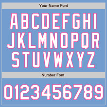 Laden Sie das Bild in den Galerie-Viewer, Custom Light Blue White-Pink Authentic Baseball Jersey