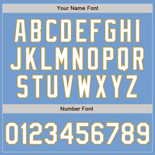 Laden Sie das Bild in den Galerie-Viewer, Custom Light Blue White-Old Gold Authentic Baseball Jersey