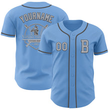 Laden Sie das Bild in den Galerie-Viewer, Custom Light Blue Gray-Steel Gray Authentic Baseball Jersey