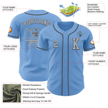Laden Sie das Bild in den Galerie-Viewer, Custom Light Blue Gray-Steel Gray Authentic Baseball Jersey