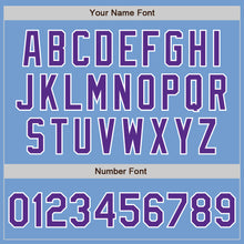 Laden Sie das Bild in den Galerie-Viewer, Custom Light Blue Purple-White Authentic Baseball Jersey