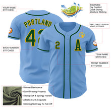 Laden Sie das Bild in den Galerie-Viewer, Custom Light Blue Green-Gold Authentic Baseball Jersey