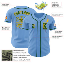 Laden Sie das Bild in den Galerie-Viewer, Custom Light Blue Green-Gold Authentic Baseball Jersey