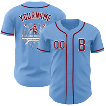 Laden Sie das Bild in den Galerie-Viewer, Custom Light Blue Crimson-White Authentic Baseball Jersey