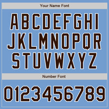 Laden Sie das Bild in den Galerie-Viewer, Custom Light Blue Brown-White Authentic Baseball Jersey