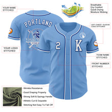 Laden Sie das Bild in den Galerie-Viewer, Custom Light Blue White-Royal Authentic Baseball Jersey