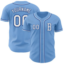 Laden Sie das Bild in den Galerie-Viewer, Custom Light Blue White-Royal Authentic Baseball Jersey