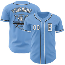Laden Sie das Bild in den Galerie-Viewer, Custom Light Blue White-Black Authentic Baseball Jersey