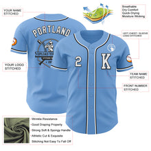 Laden Sie das Bild in den Galerie-Viewer, Custom Light Blue White-Black Authentic Baseball Jersey
