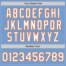 Laden Sie das Bild in den Galerie-Viewer, Custom Light Blue White-Orange Authentic Baseball Jersey