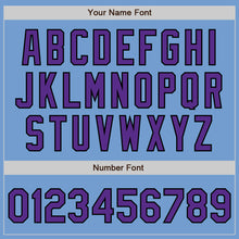 Laden Sie das Bild in den Galerie-Viewer, Custom Light Blue Purple-Black Authentic Baseball Jersey