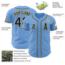 Laden Sie das Bild in den Galerie-Viewer, Custom Light Blue Navy-Yellow Authentic Baseball Jersey