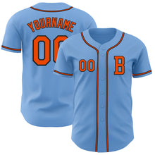 Laden Sie das Bild in den Galerie-Viewer, Custom Light Blue Orange-Black Authentic Baseball Jersey
